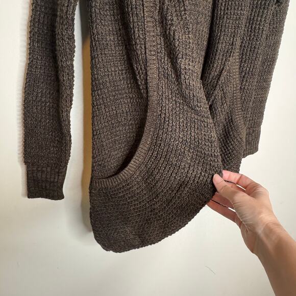 Market & Spruce Tabatha Waffle Knit Cocoon Cardigan Brown Sweater NWT Size XS - Picture 4 of 8